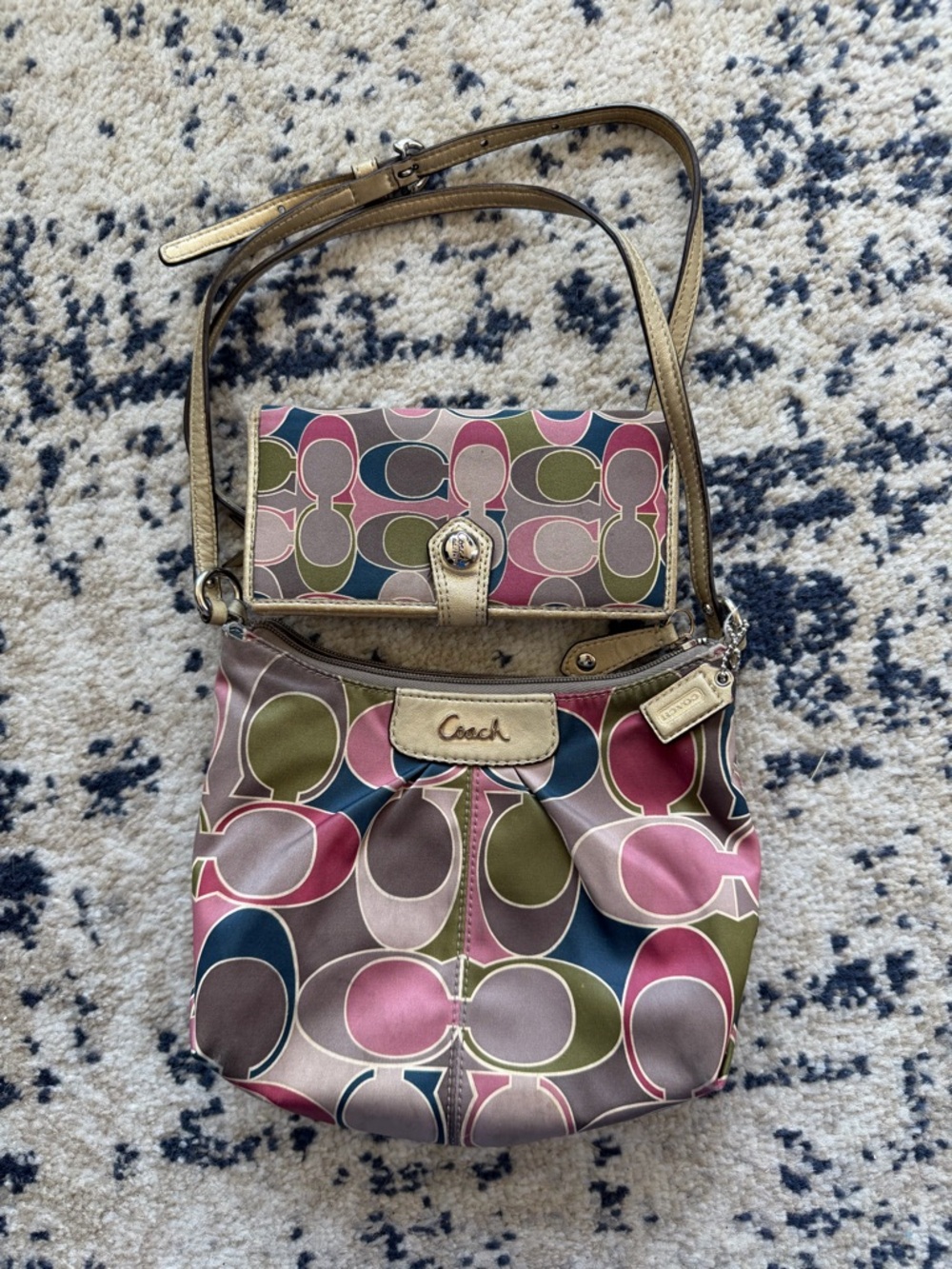 Coach Multicolor Signature Crossbody — Pink, Olive, Navy, Taupe, Cream